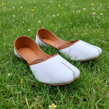 white leather khussa