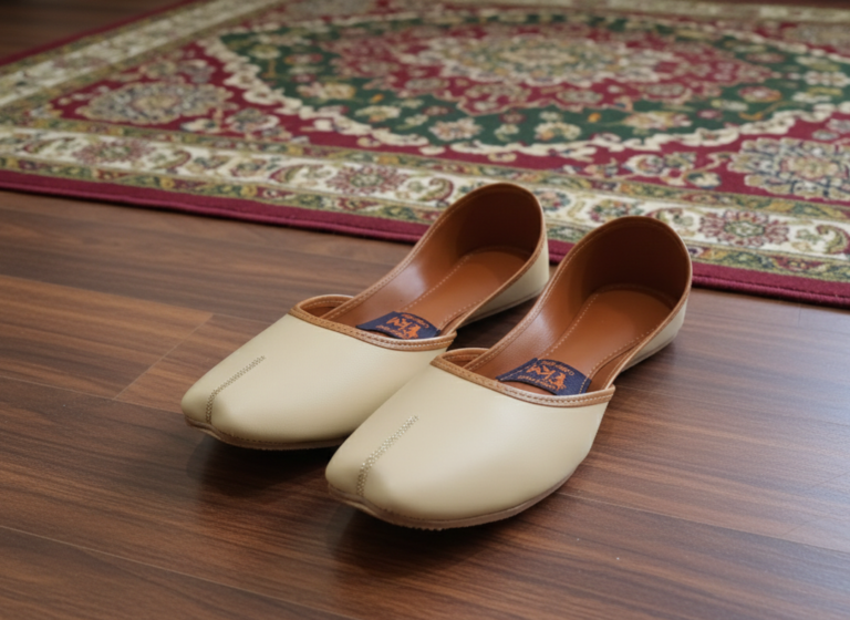 Beige Leather Khussa