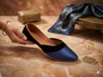 Luxury Silk Finish Khussa(Blue)Soft Sole Handmade Shoes - Image 2