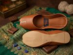 Brown Leather Khussa - Soft Padded & Non-Slip Sole - Image 2