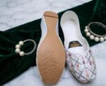 Handcrafted White Tilla Work Jutti for Women – Traditional Ethnic Wear - Image 3